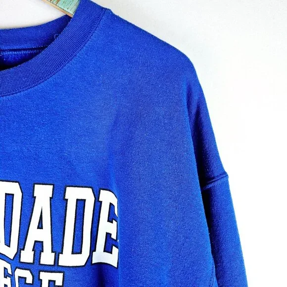 Vintage MV Sport Miami Dade College Sweatshirt, Blue White, Sz L - Picture 4 of 7